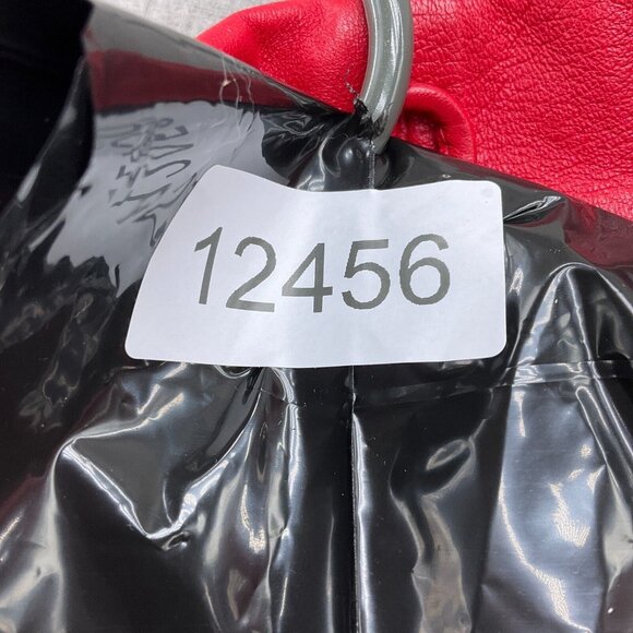 Vera Pelle Jacket Women Medium Red Leather‎ Double Breasted Relaxed Retro 80s 90 - Picture 9 of 9